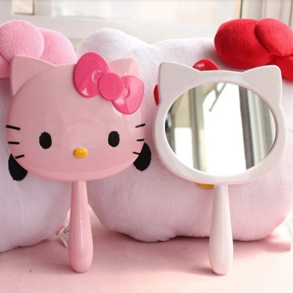Hello Kitty Hand Mirror Pink or White with Red Bow - Picture 3 of 7